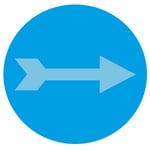 An arrow representing lead generation.